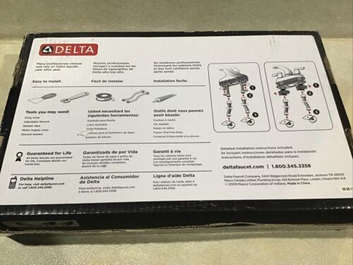 Delta 585LF-V Grail 1-Handle Centerset Bathroom Faucet w Riser Less Popup Chrome - Picture 8 of 8