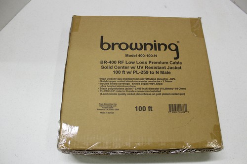 Browning 400-100-N 100' Low Loss Coax Cable with PL-259 & N Connectors LMR-400