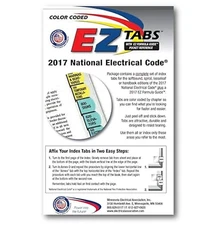 2017 Color Coded NEC EZ Index Tabs with EZ Formula Guide 96 Self Adhesive Tabs