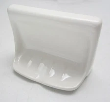 New Old Stock Porcelain Tile-In Shower Soap Dish, White, HCP - USA Made, MCM!