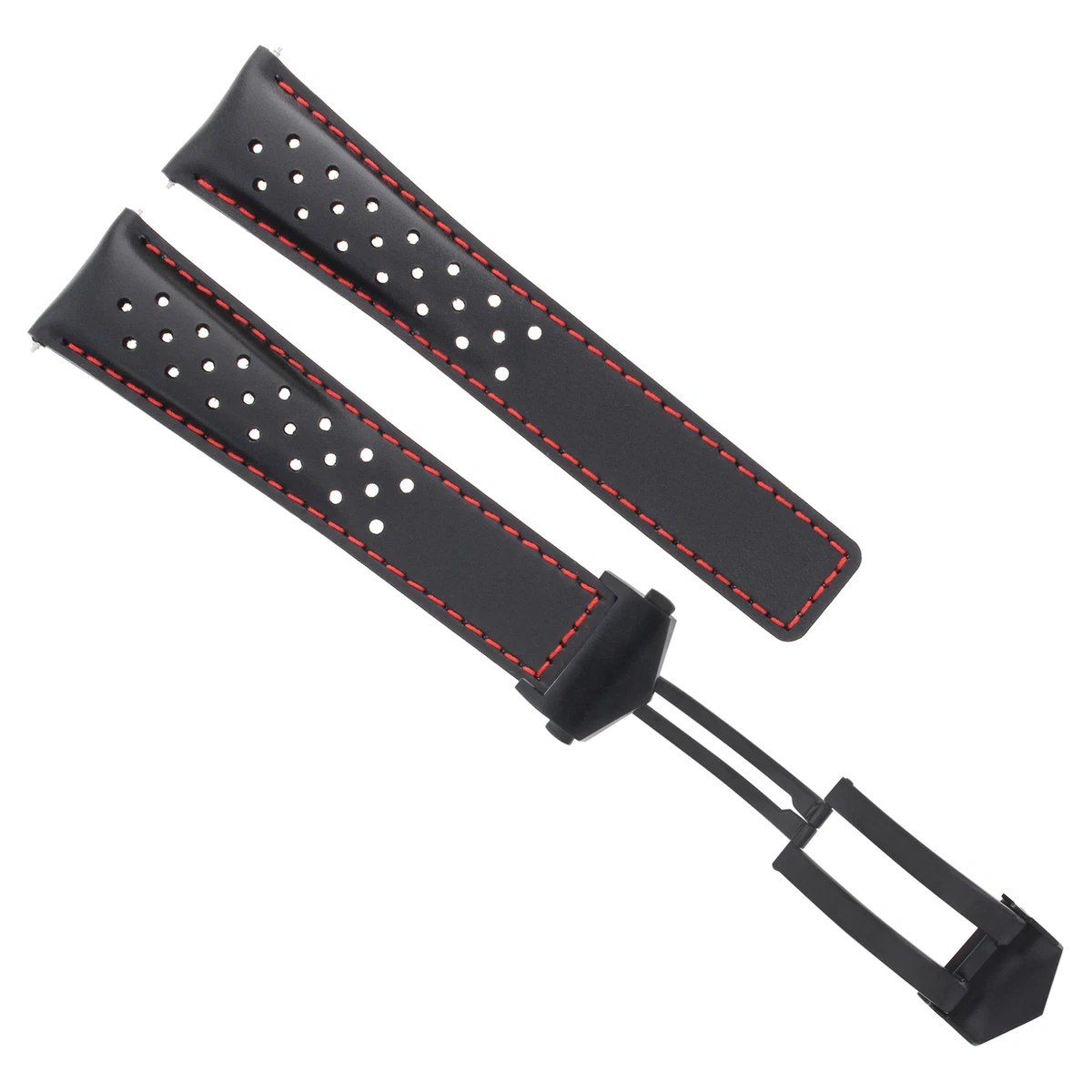22MM LEATHER BAND STRAP FOR TAG HEUER CARRERA CALIBRE 16 36 BLACK