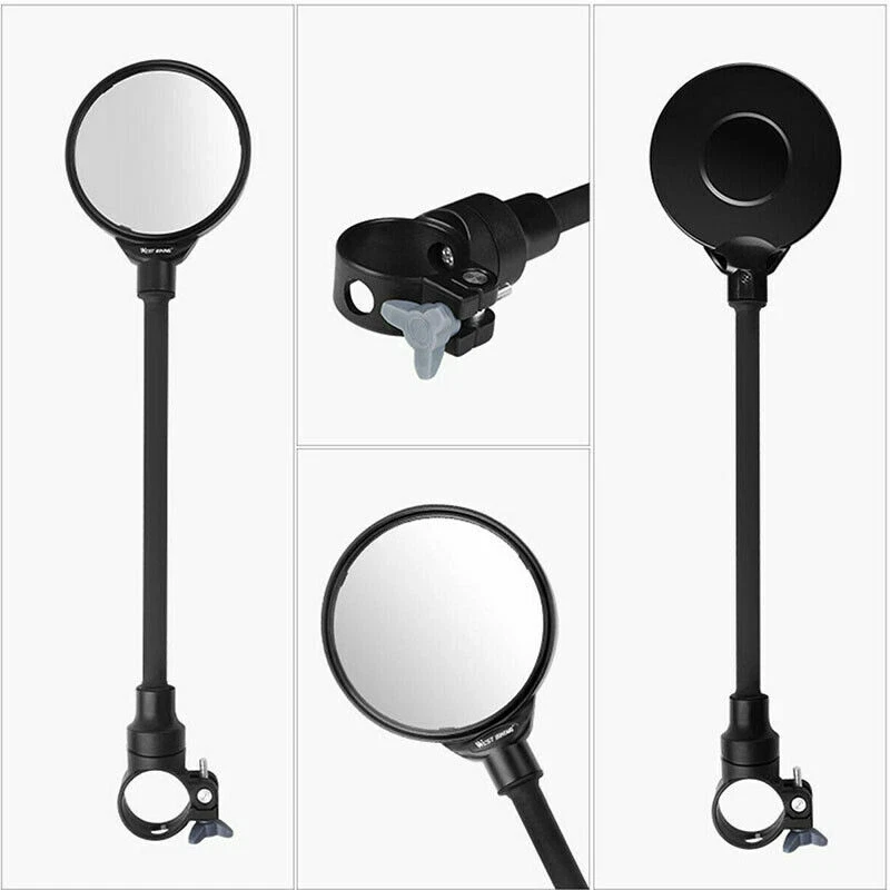 Flexible Bike Rear View Mirror MTB Road Bicycle Handlebar Rearview Convex Mirror - Image 3 of 4