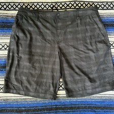 HANG-TEN Black Plaid CASUAL BOARD SHORTS Street/Surf Beach Swim Trunks Men's 40