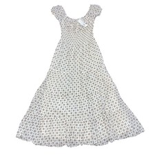 BDG Urban Outfitters Beige Brown Peasant Maxi Dress Smocked NWT Medium Floral