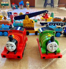 Vintage HUGE LOT Thomas  Friends Wooden Railway Trains Tracks And More 175 Pc