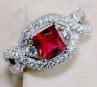 3CT Heat Treated  Rubellite Tourmaline 925   Sterling Silver Ring   Sz 8 L1-3 — photo 1