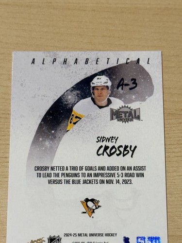 2024-25 Skybox Metal Universe - Alphabetisch Sidney Crosby #A-3 - Bild 6 von 6