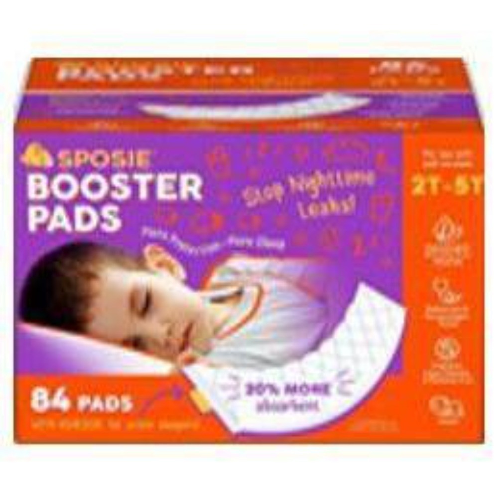 Sposie Booster Pads with Adhesive For Overnight Diaper Leak Protection - 28ct
