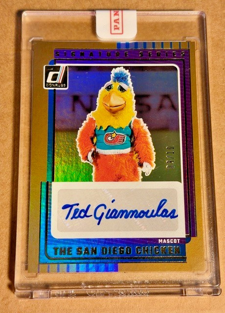 2025 Panini Donruss Baseball The San Diego Chicken Gold Autograph /10 #SG-SDC
