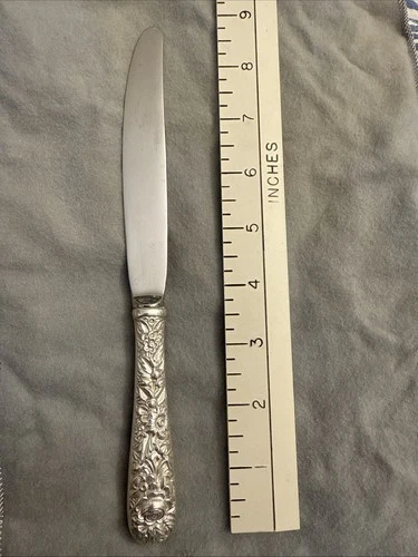 REPOUSSE PATTERN KIRK STERLING SILVER 9" LUNCHEON Sterling Handle