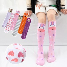 Princess Girls long Over Knee high Socks Cat Bear embroidery long Socks baby