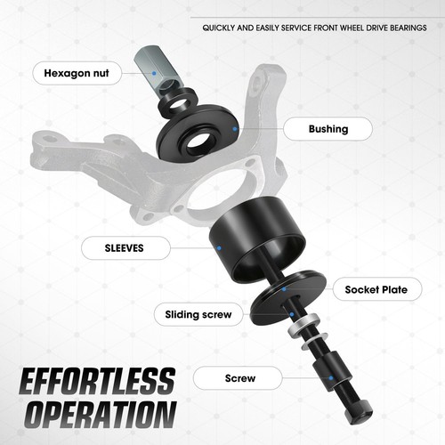 Wheel Bearing Press Kit 19pcs Auto Front Wheel Drive Bearing Removal Tool - Bild 6 von 9