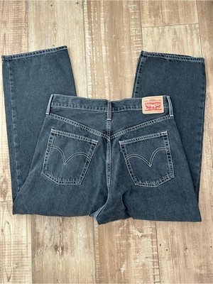 Levi s Black Ribcage Straight Ankle Button Fly Denim Jeans - 32