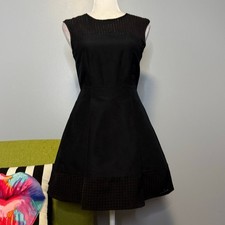 J Crew Black Perforated Sleeveless A-Line Mini Cocktail Dress 0 
