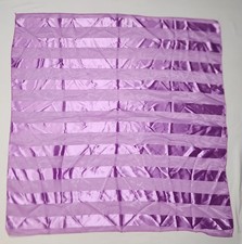 SCARF Shawl Silk Satin Squared 38" Unbranded Scarf Scarves Striped Lavender