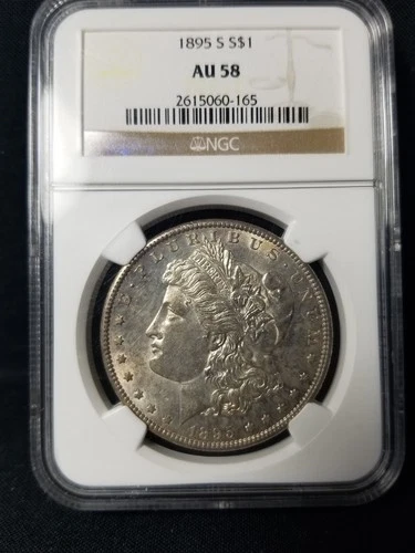 1895 S Silver Morgan Dollar $1 San Fransisco NGC AU 58 KEY Date