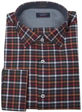 Paul Shark Yachting Mens Shirt Long Sleeve Shirt Size 44 17.5" Check Cotton