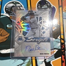 Panini Mosaic Scripts Nick Fortes Autograph Mosaic Parallel Baseball Card