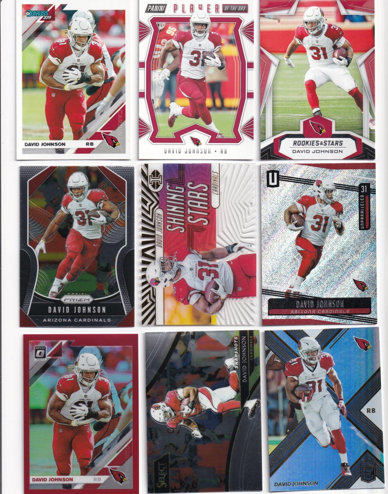 HUGE LOT (27) DAVID JOHNSON BASE INSERTS PARALLELS DUPES ROOKIES CARDINALS