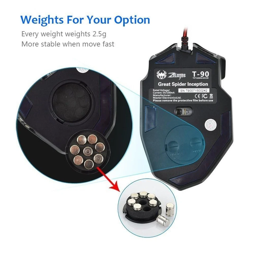 Gaming Mouse,9200DPI USB Wired Ergonomic Optical Gaming Mice,8 Buttons,7 Kind... - Image 3 of 4