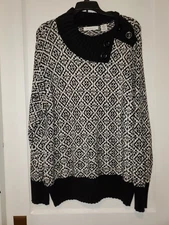 NWOT Liz Claiborne Black/White Sweater Size XL #553