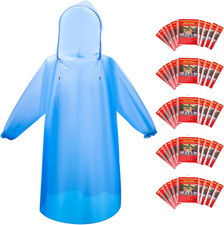 6 20 50 Pack Disposable Rain Ponchos for Adults/Youth, Waterproof PE Raincoa