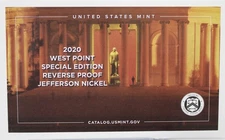2020 -W West Point Special Edition Rev Proof Jefferson Nickel Envelope NO COIN