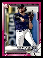 2021 Bowman - Prospects Ryan Vilade #BP-68 Fuchsia Border 10/299 (RC) NM