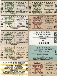 Railway Tickets Ireland 10No S L & N C R SLIGO FLORENCECOURT GLENFARNE Etc