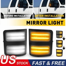 Dynamic LED Side Tow Mirror Light Turn Signal For 08-16 Ford F250-F550 SuperDuty