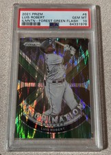 PSA 10 Luis Robert 2021 Panini Prizm Illumination Forest Green Flash #/5 #IL-6 
