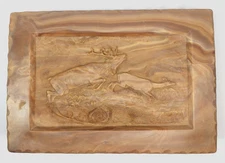 Vintage Dante Carpenter's Bench Incolay Stone Buck/Doe Walnut Jewelry Box Deer