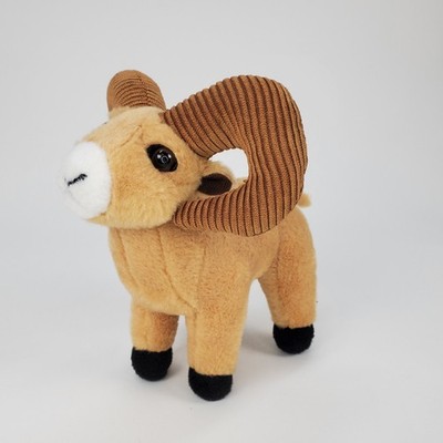 Wild Republic Bighorn Sheep Ram Plush Stuffed Animal Tan Brown Corduroy Horns