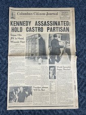 Kennedy Assassination Newspaper November 23 1963 Columbus Citizen Journal 