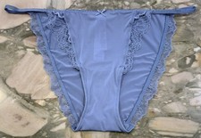 NEW Victoria Secret Dream Angels Lace Trim Mini String Bikini - Blue - XL