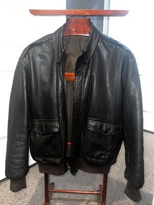 Bean Flying Tiger Vintage Bomber Brown Goat Skin Leather Jacket Coat  44
