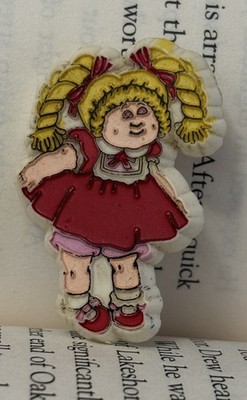 Vintage Cabbage Patch Kids Pin H. Eldon Ltd. Red Dress 1983 Plastic