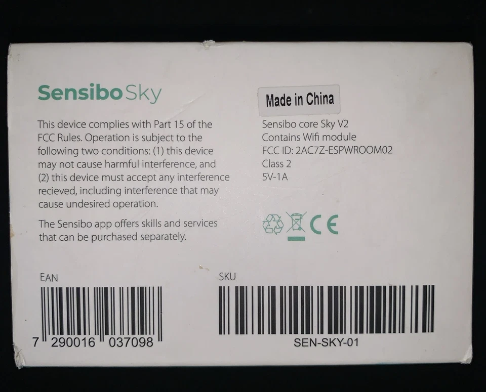 Aire Acondicionado Sensibo Sky con Wi-Fi, Compatible con Alexa y Google Home Foto 3 de 4