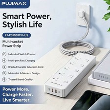 US Power Strip Surge Protector 10 AC Outlets ...