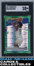 2020-21 Donruss Optic #152 James Wiseman Green Pulsar SGC 10