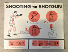 Póster de colección de la NRA ASOCIACIÓN NACIONAL DE RIFLES 22x17 disparando la escopeta