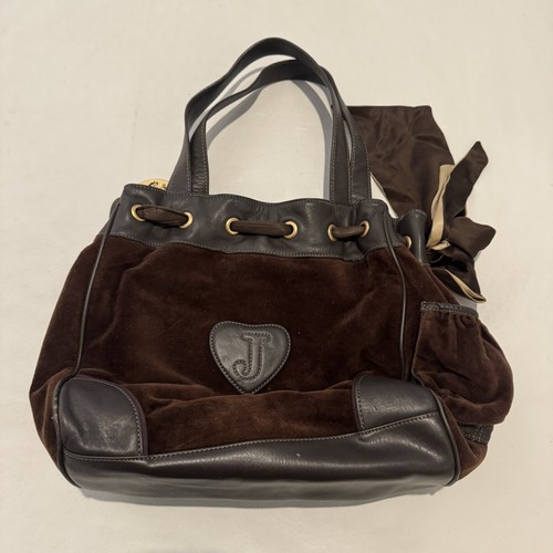 VTG Juicy Couture Velour "Once Upon a Time" Purse Bag Set Daydreamer Y2K Brown - Picture 6 of 24