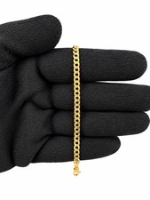 10K Gold Diamond-Cut Curb Bracelet – 3.5mm