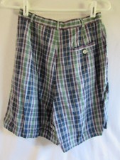 Vintage Polo Ralph Lauren Tartan Tag Plaid Womens Shorts Size 4 - 100 Linen