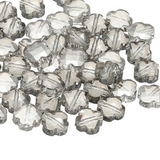 50 Pcs 8mm Shamrock Charm Jewelry Making Supplies for Bracelets, Light Gray