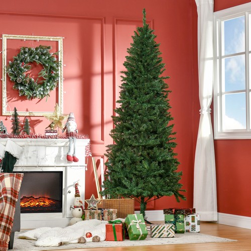 Slim Christmas Tree with Stand, Pencil Tree, 7' Artificial Fir, Green, Used - Picture 1 of 11