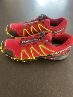 Salomon Speedcross 4 +++ weinrot / gelbe Sohle +++ Herren Gr. 43 1/3 +++ Wie NEU