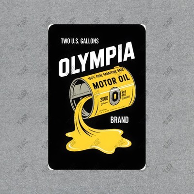 Vintage Style Olympia Motor Oil Metal Sign Garage Decor, Man Cave, #155391