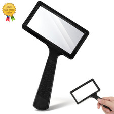 Rectangular 10X Magnifying Glass, 4X2In Hand Held Magnifying Glass, Handheld Mag