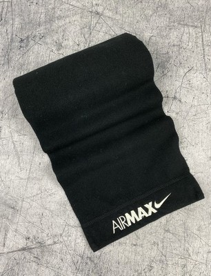 Vintage Nike Air Max Black Fleece Scarf Embroidered Swoosh Logo Unisex Winter